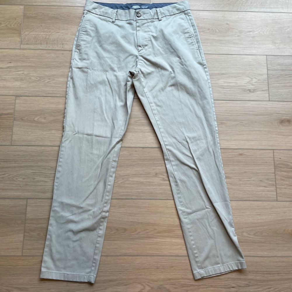 Old Navy Mens Athletic Taper Built-In Flex Chino Pants Khaki 31x32